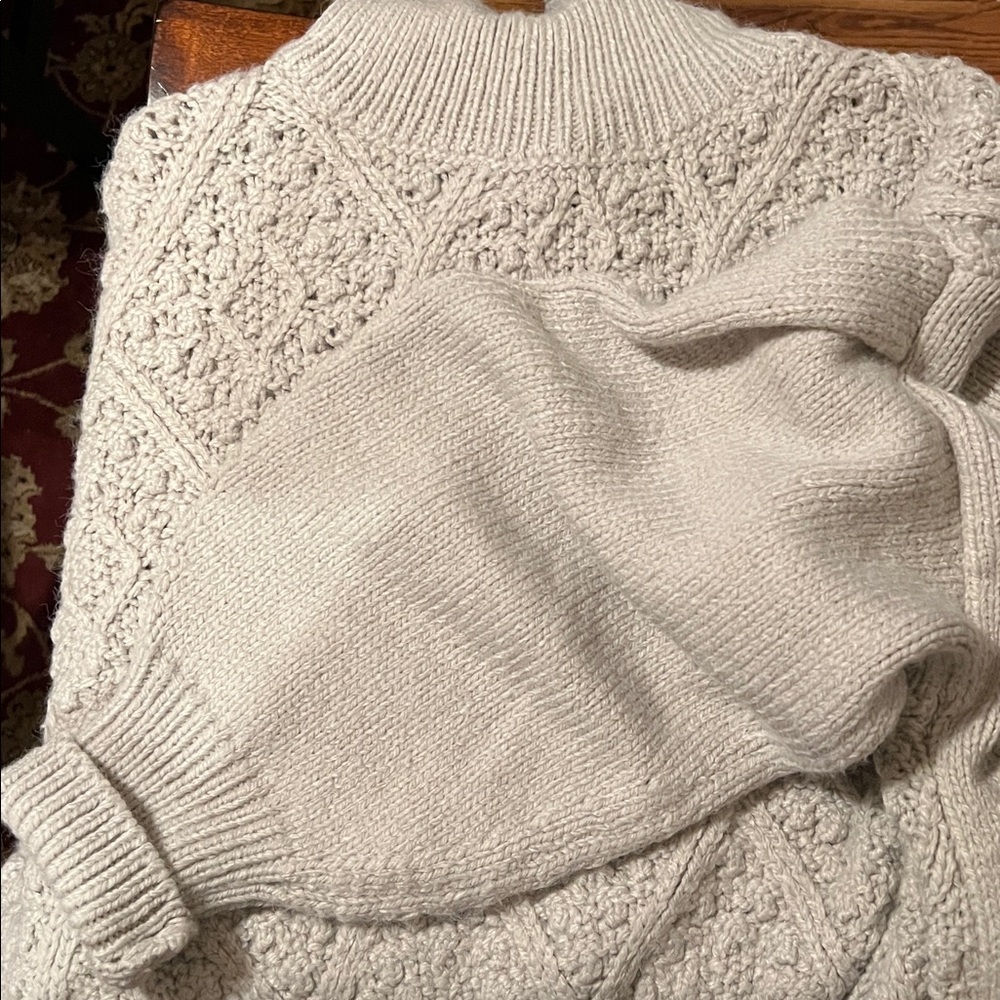 Sundance Cream/Grayish Textured Caroline Turtleneck Sweater - Picture 6 of 6